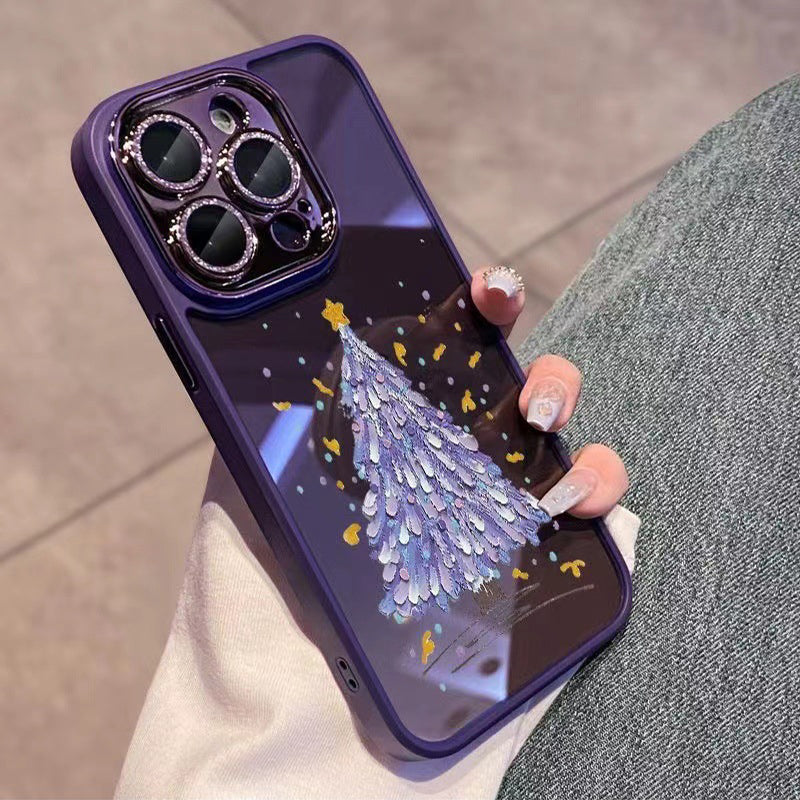 For iPhone 14 Pro Max TPU Christmas Tree Pattern Case Glitter Sparkles Camera Ring Phone Cover with Glass Lens Film For iPhone 14 Pro Max TPU Christmas Tree Pattern Case Glitter Sparkles Camera Ring Phone Cover with Glass Lens Film